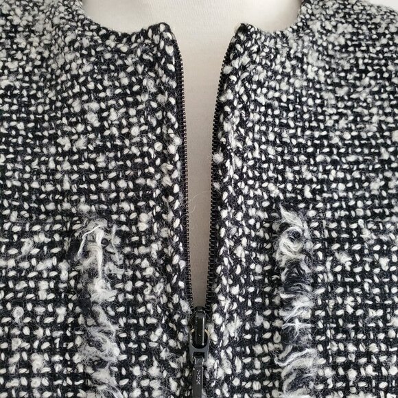 INC Tweed Boucle Fringe Trim Jacket Skirt Suit Set Clueless Chanel Vibe Size 4P - Picture 5 of 16